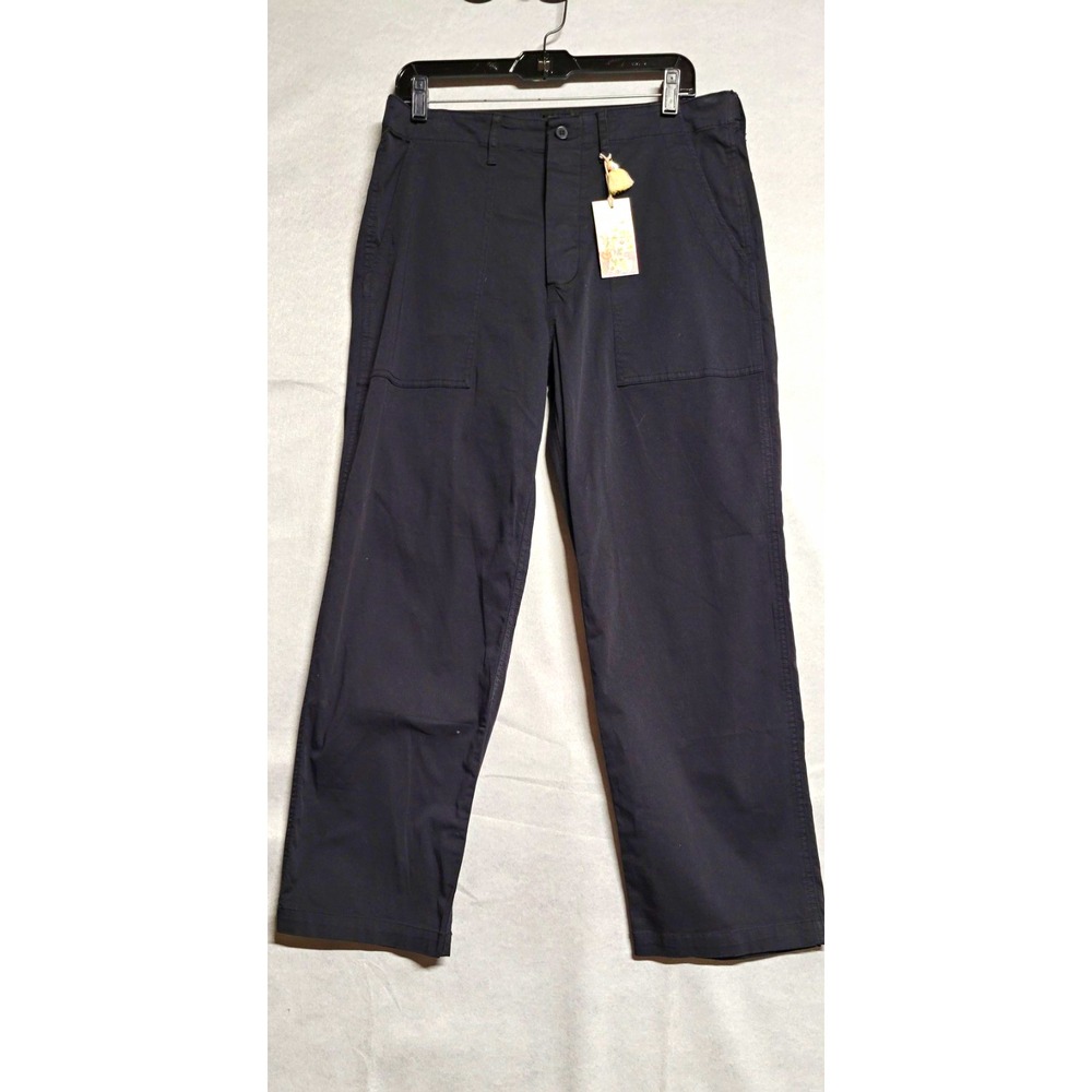 Johnny Was Black Twill Straight Leg Pants With Pockets Button Closure Size 10